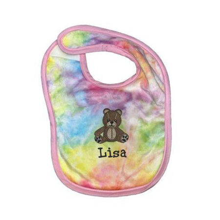 personalized-baby-rainbow tie die bib emoji embroidered gift