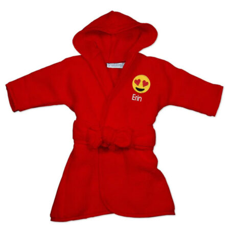 personalized emoji robe red embroidery