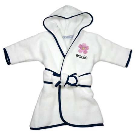 embroidered flower robe with name