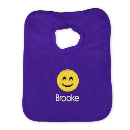 personalized solid color baby bib emoji embroidered gift