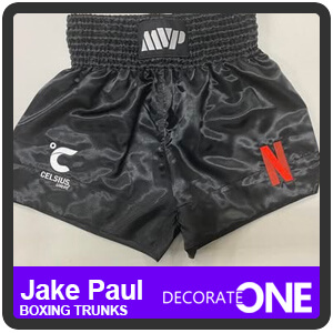 jake paul embroidered boxing trunks celsius netflix embroidered logo decorateone