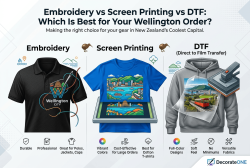 Embroidery vs Screen Printing vs DTF: Which Is Best for Your Wellington Order? Embroidery vs Screen Printing vs DTF: Which Is Best for Your Wellington Order?