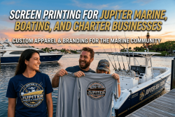 Screen Printing for Jupiter Marine, Boating, and Charter Businesses Screen Printing for Jupiter Marine, Boating, and Charter Businesses